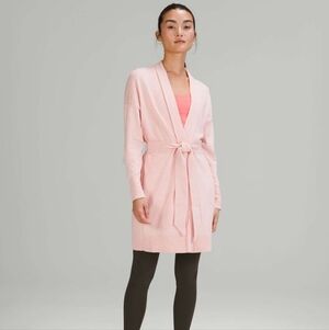 Lululemon Cotton-Cashmere Knit Wrap Heathered Dew Pink Like New